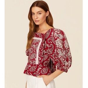 Sea New York Theodora Paisley Embroidered Top